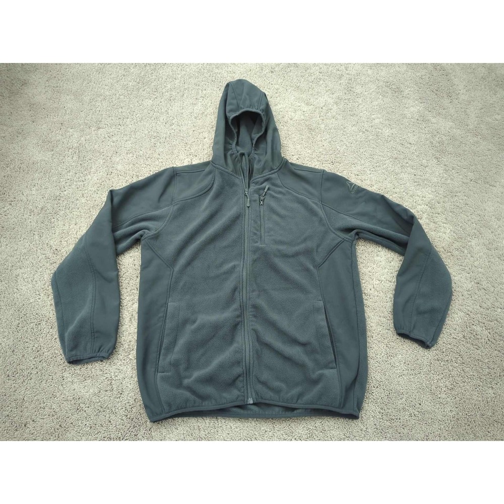Reebok‎ Jacket Mens Extra Large Black Full Zip Hoodie Long Sleeve Fleece Outdoor
